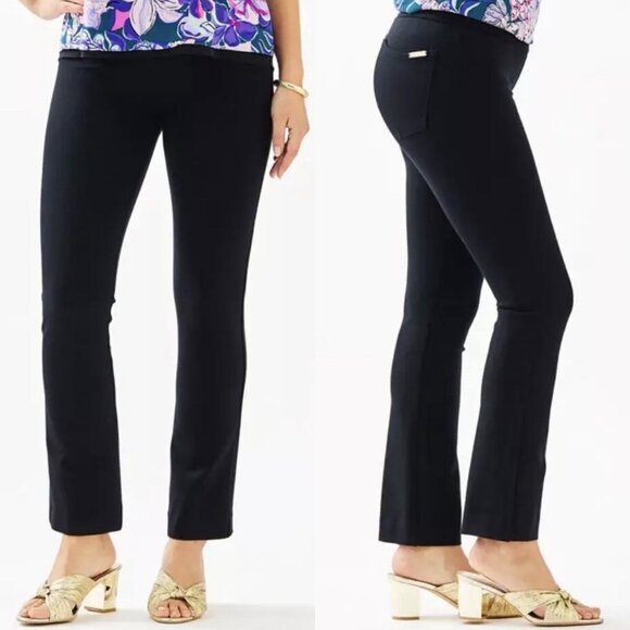 Lilly Pulitzer Pants - Lilly Pulitzer Mia Crop Flare Ponte Pant in Onyx Black Size Small (S)